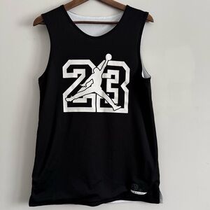 Air Jordan 23 Jersey Mens Small Jesus Shuttlesworth 34 Black White Reversible